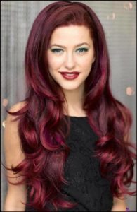 Гранатовый цвет волос (60 фото): окрашивание бальзамом краской и маской на светлые, русые и темные волосы