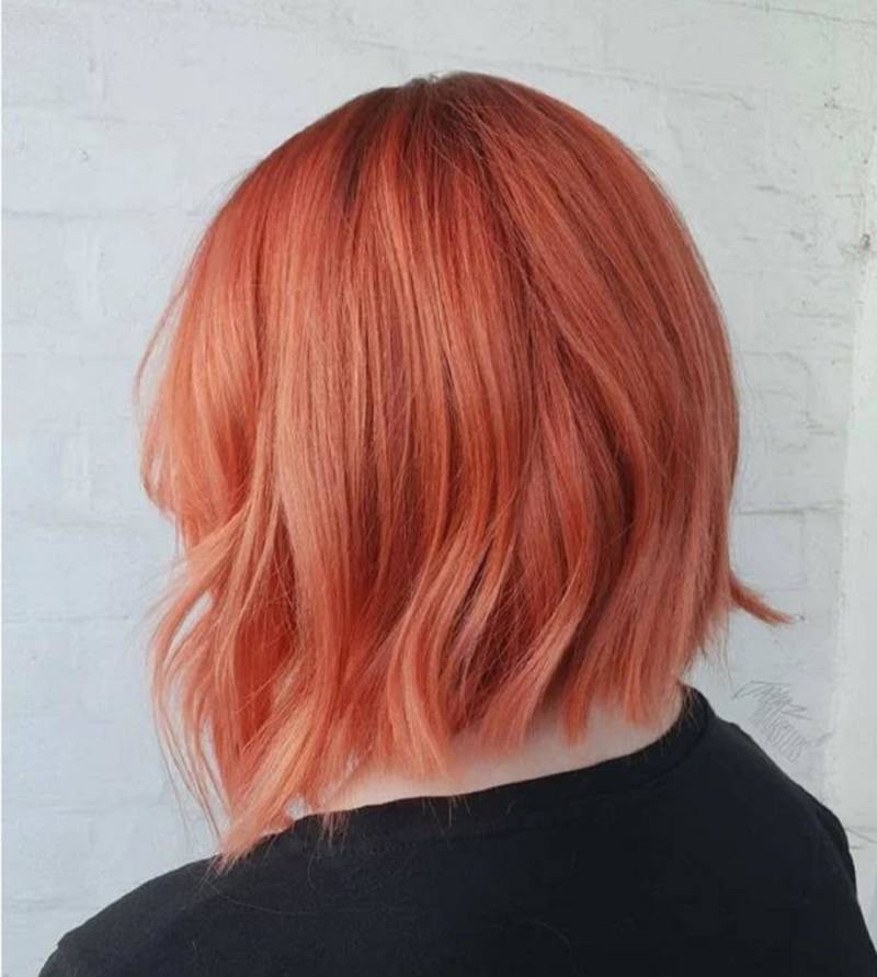 Персиковый цвет волос - 96 фото молочно-персикового, медно-персикового, карамельно-персикового оттенка на волосах